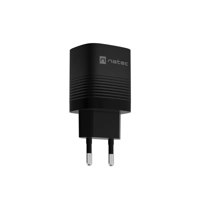 NATEC NUC-2141 laidinis mobiliojo įrenginio įkroviklis, 30W, USB-C PD 3.0 + USB-A QC 3.0, 110–240V, juodas