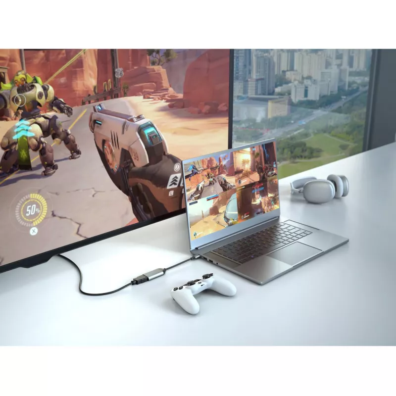 HYPER HD-H8K USB Type-C į HDMI adapteris iš nerūdijančio plieno