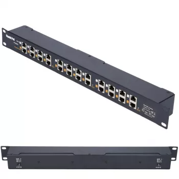 Extralink Gigabit PoE Injektorius 12 prievadų 12x 1000Mb/s RJ45, montavimui į stelažą