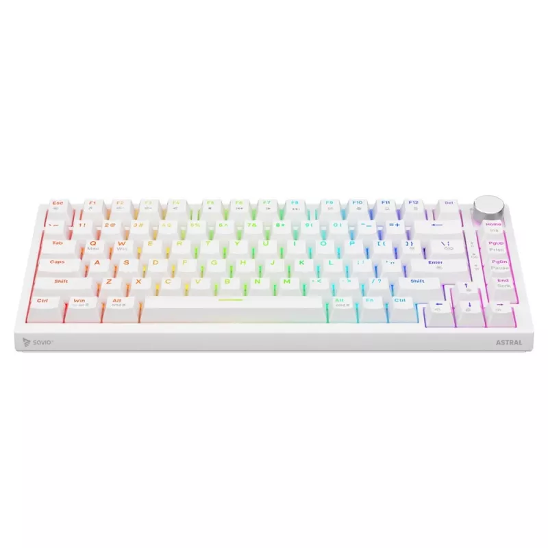 Savio ASTRAL WHITE JADE klaviatūra žaidimams USB QWERTY US International