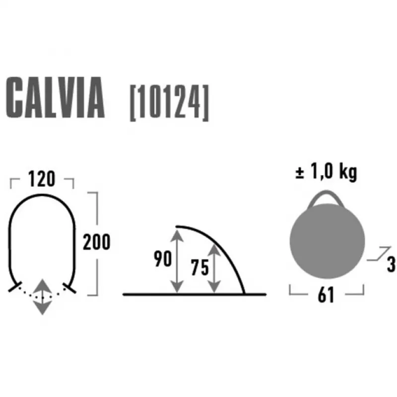 Kupolinė palapinė High Peak Calvia mėlyna pilka 2000x1200x900 mm