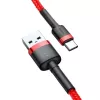 USB 2.0 A – USB-C laidas Baseus CATKLF-B09 1m QC3.0 nailoninis pintas raudonas, greitas įkrovimas ir duomenų sinchronizavimas
