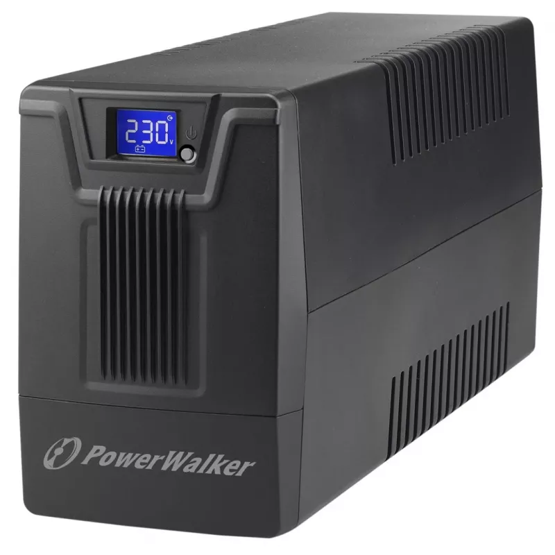 Nepertraukiamo maitinimo šaltinis PowerWalker VI 800 SCL FR – interaktyvus UPS 0,8 kVA (480 W), 2 lizdai Type E, USB, RJ-45/RJ-11, baterija 12V 9Ah, bokštas, juoda