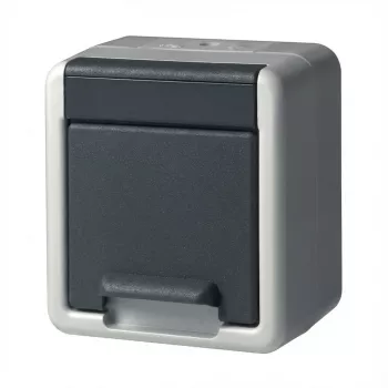 GIRA Schuko paviršinis lizdas 444030, viengubas, pilkas