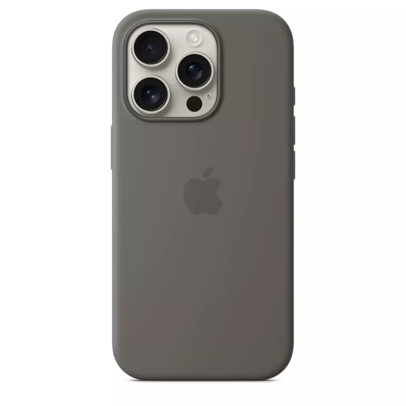 Apple iPhone 16 Pro silikoninis dėklas su MagSafe - pilkas