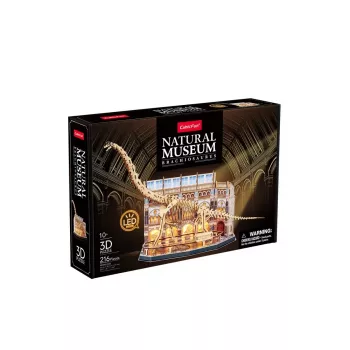 3D LED Dėlionė Dante CubicFun NatMus Brachiosaurus 05447 – edukacinis modelis su LED šviesa