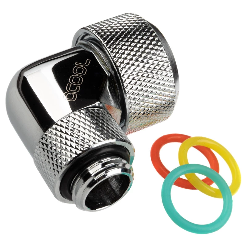 Alphacool 17394 90° kampinė jungtis 16 mm HardTube chromuota