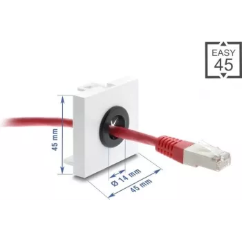 Kabelio įvadas DELOCK Easy 14 mm skersmuo modelis 91071 kabelių vedimui ir stalo įvadas