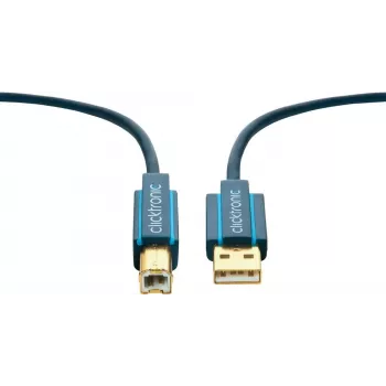 ClickTronic 1,8 m USB 2.0 A/B laidas mėlynas (70096)