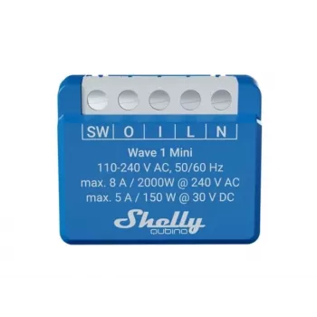 Shelly Qubino Wave 1 Mini LR išmanusis jungiklis Z-Wave Blue