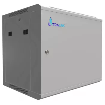 Extralink sieninis stelažas 9U 600x450 pilkas, metalinės durelės
