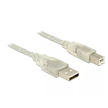 USB laidas DeLOCK 83894 USB 2.0 2m USB A USB B permatomas