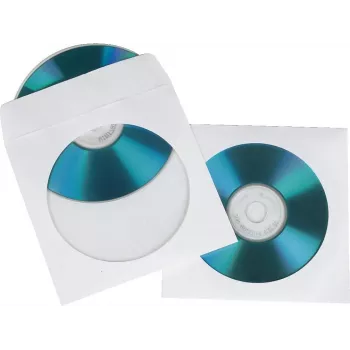 Hama CD popieriniai vokeliai, balti, 50 vnt./pakuotė, 1 diskui