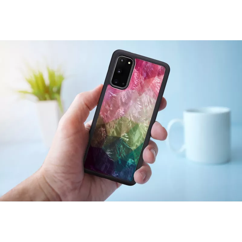 Apsauginis dėklas iKins Samsung Galaxy S20 – vandens gėlių raštas, juodas