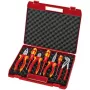 Knipex 7 dalių replių/įrankių rinkinys su daugiakomponentėmis rankenomis ir dėklu VDE