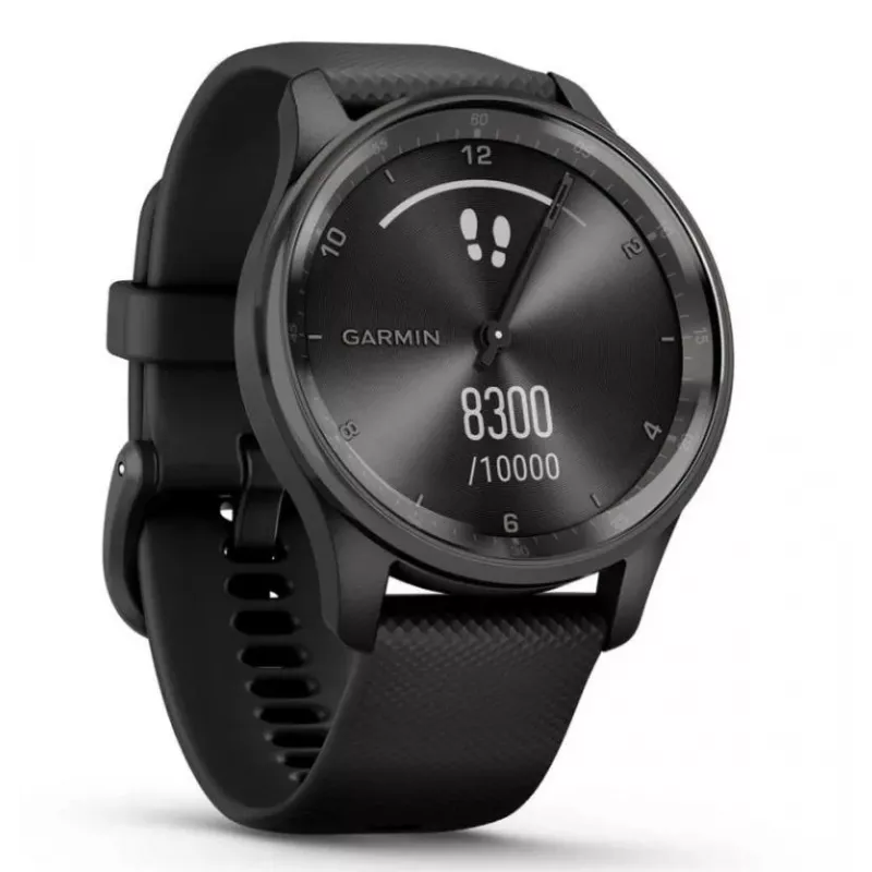 Garmin vivomove Trend 40 mm hibridinis laikrodis su LCD jutikliniu ekranu 254 x 346 pikseliai, juodas, GPS