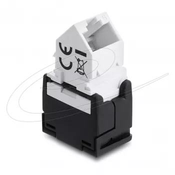 DELOCK Keystone modulis RJ45 kištukas į LSA Cat.6 45° kampu nesujungtas juodas
