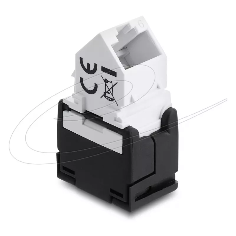 DELOCK Keystone modulis RJ45 kištukas į LSA Cat.6 45° kampu nesujungtas juodas