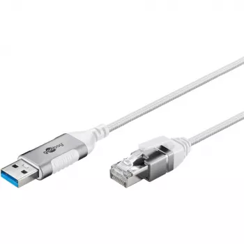 Goobay Ethernet-Cable USB-A 3.0 į RJ45 Slim 1 m – jungia maršrutizatorių, modemą (74377)