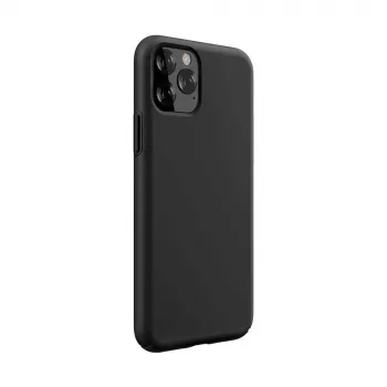 Silicone Dėklas Devia Nature Series, skirtas iPhone 12 Pro Max, juodas, minkšto prisilietimo apsauginis dangtelis