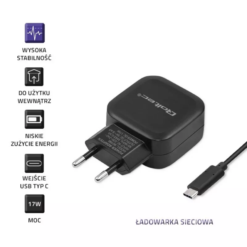 Qoltec 50188 universalus įkroviklis nešiojamam kompiuteriui, išmaniajam telefonui, išmaniajam laikrodžiui, planšetei, telefonui, juodas AC, DC patalpoms