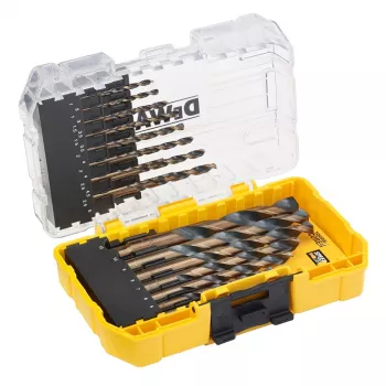 23 dalių juodos ir auksinės spalvos metalo gręžimo rinkinys DeWalt DT70729-QZ