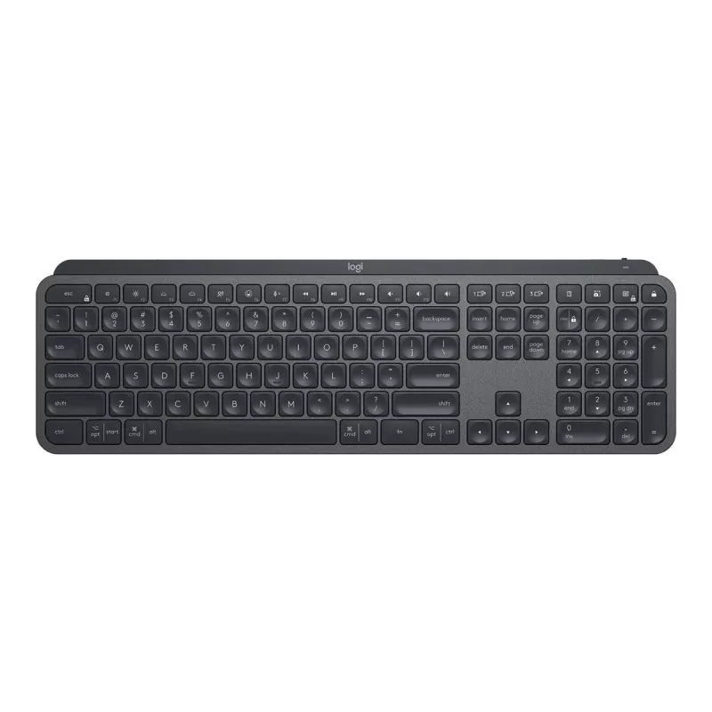 Logitech MX Keys Combo verslui 2 kartos klaviatūra + pelė, RF belaidis + Bluetooth, AZERTY prancūziškas išdėstymas, grafitas