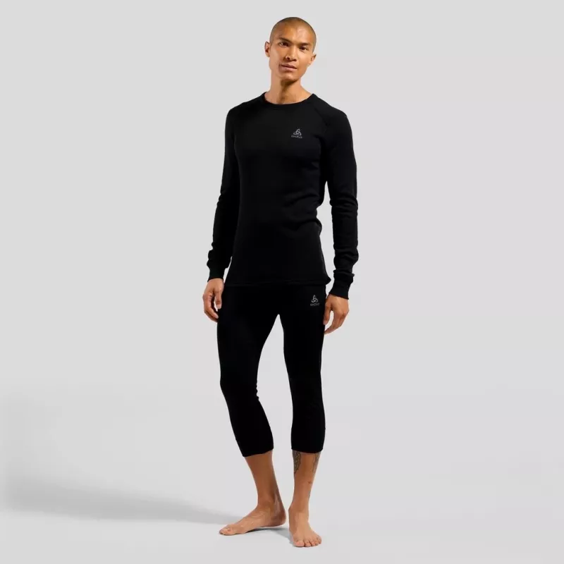 Odlo BL TOP crew neck l/s ACTIVE WARM ECO vyriški marškinėliai, dydis M, juodi