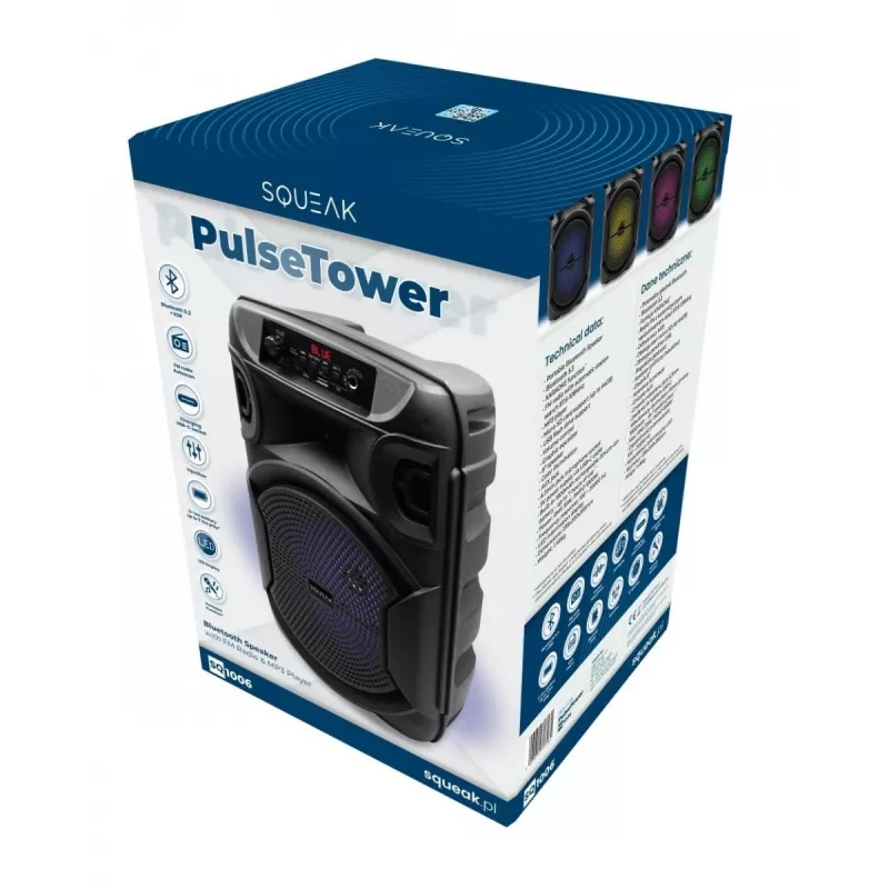 Belaidis garsiakalbis Bluetooth 5.3 SQUEAK PULSETOWER SQ1006