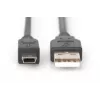 Digitus ASSMANN USB laidas, USB A (vyriškas) – Mini USB B (vyriškas), 1 m, juodas (AK-300108-010-S)