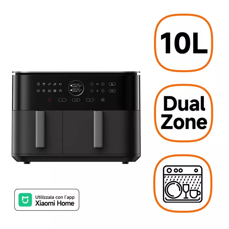 Xiaomi Dual Zone oro gruzdintuvė, 10 L, 2700 W, juoda