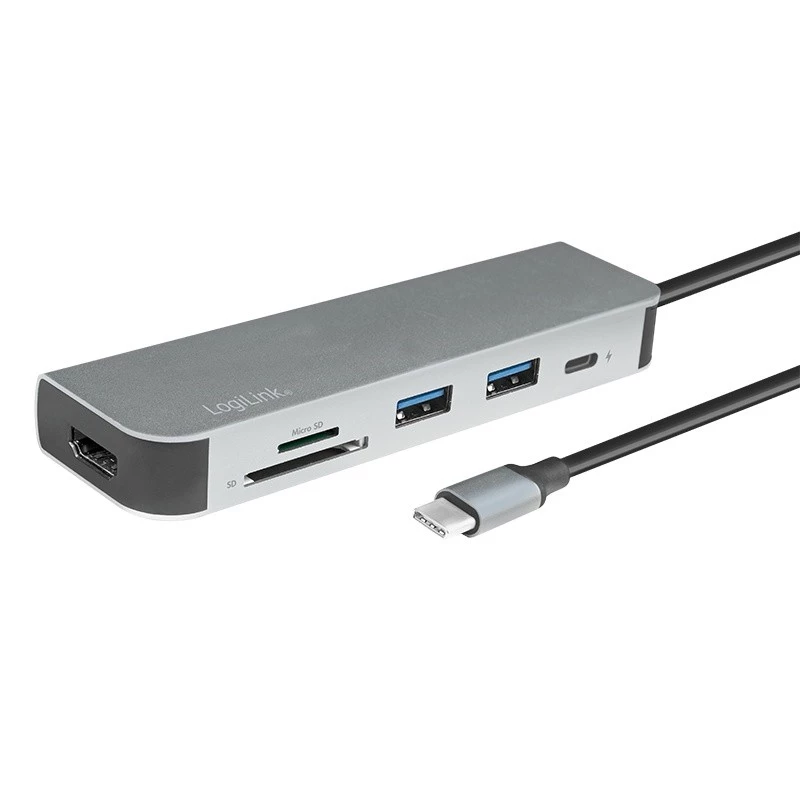 LogiLink UA0343 USB-C kelių prievadų jungtis aliuminis USB 3.2 2nd Gen