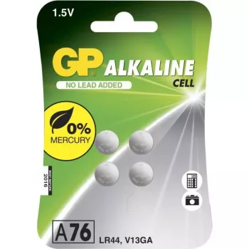 GP šarminė moneta 76A/LR44/V13GA 1,5V 4 vnt. lizdinėje pakuotėje