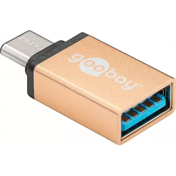 Wentronic Goobay USB-C™ adapteris - USB 3.0 A lizdas, auksinis - skirtas USB-C™ ir USB-A įrenginių sujungimui (56622)