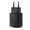 USB greitasis įkroviklis Baseus CCXJ-B01 — 2 prievadai (USB-C PD 20W + USB-A QC3.0 18W), 100–240V, Juodas