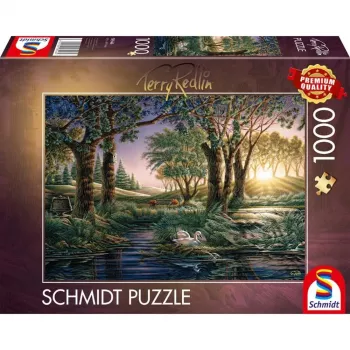 Dėlionė Schmidt Spiele Terry Redlin „Ryto magija prie tvenkinio“ – 1000 dalių