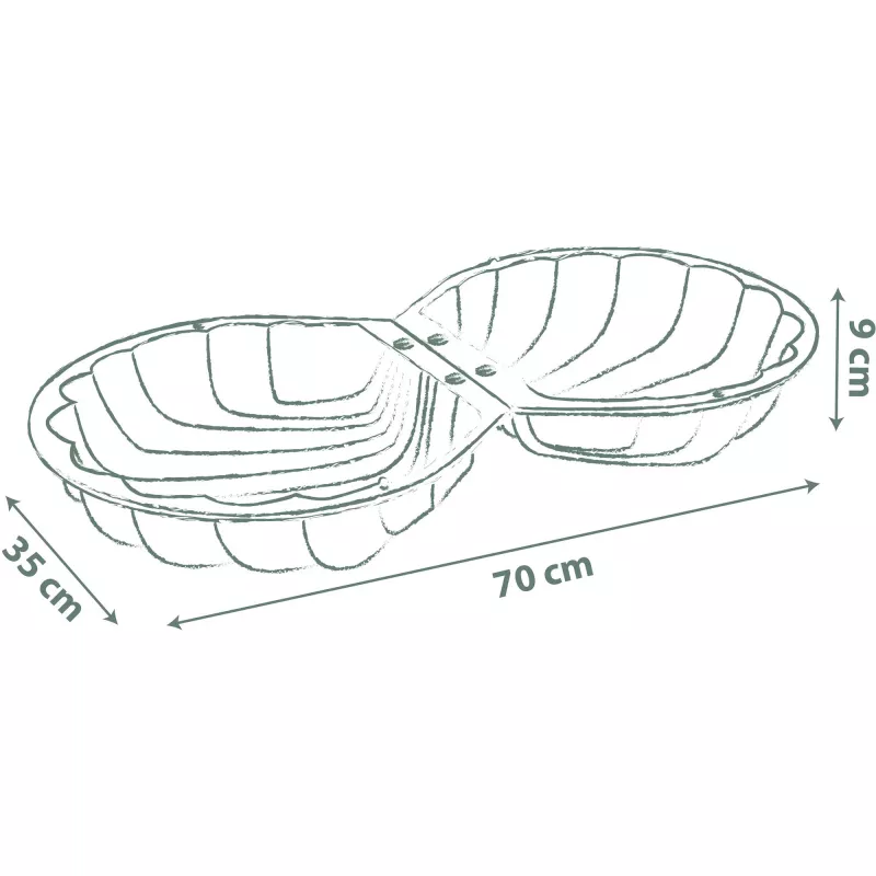 Life Double Sandpit Shell - Dvigubo smėlio dėžės kevalas, sodo žaidimų įranga