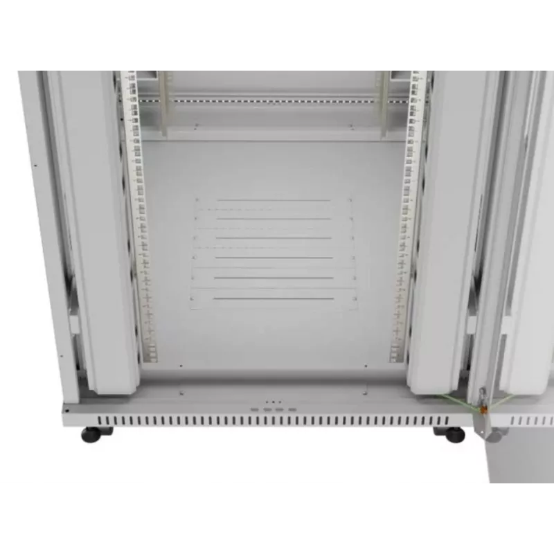 Stovimas serverio stovas LANBERG FF01-8047-12SL 47U 800x1000 mm pilkas su priekinėmis ir galinėmis stiklinėmis durelėmis bei vieta LCD ekranui
