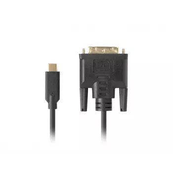 Video kabelio adapteris LANBERG CA-CMDV-10CU-0030-BK, USB Type-C į DVI-D, 3 m, juodas