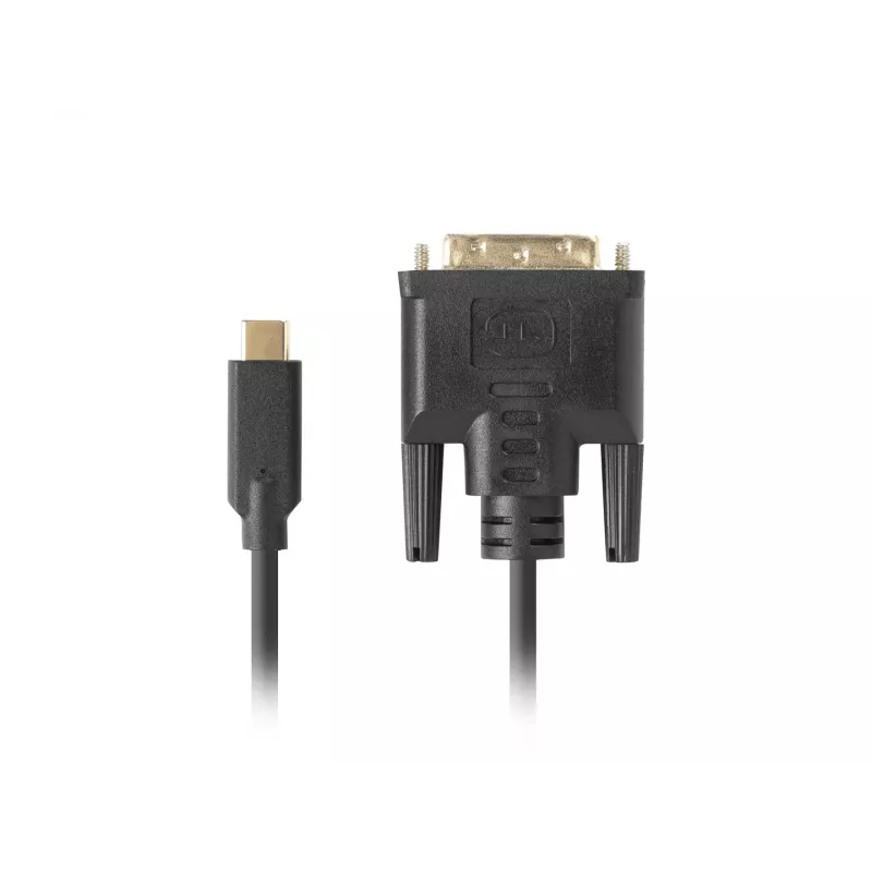 Video kabelio adapteris LANBERG CA-CMDV-10CU-0030-BK, USB Type-C į DVI-D, 3 m, juodas