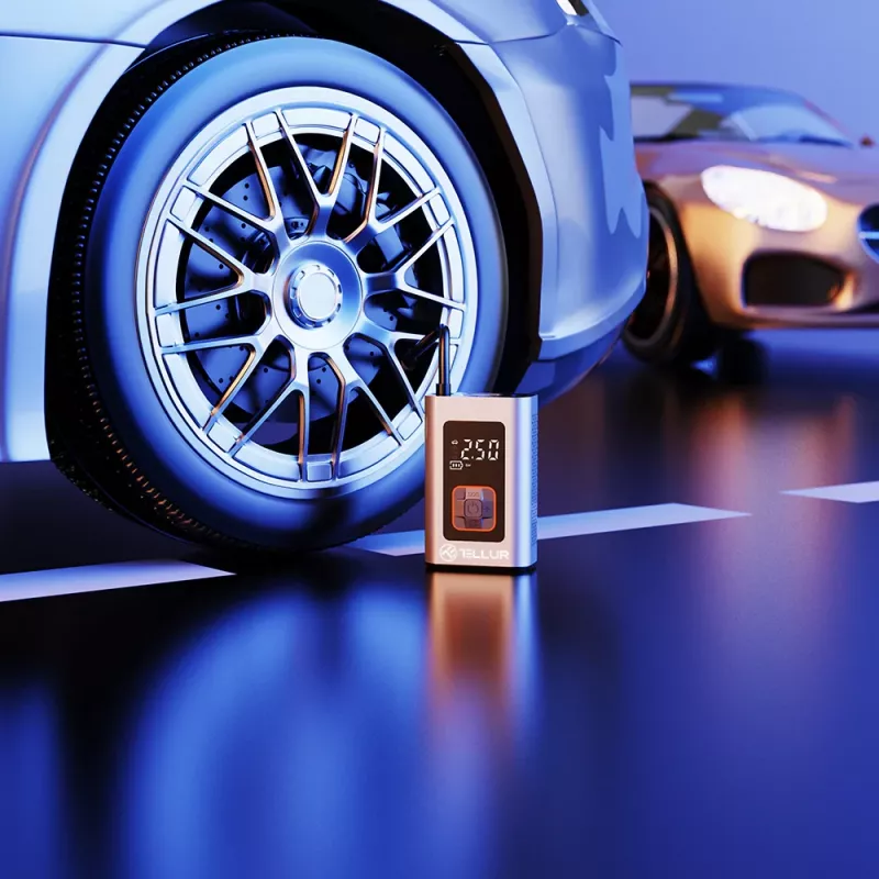 Nešiojamas oro kompresorius Tellur TLL158571 12V 150 PSI automobilio padangoms ir pripučiamiems daiktams