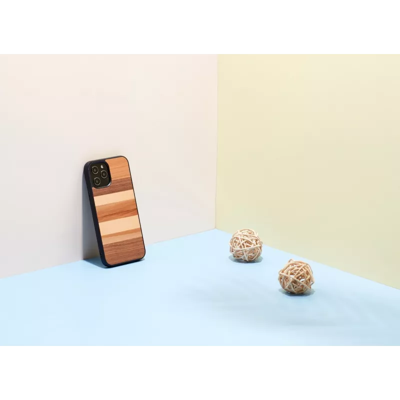 Dėklas iš medžio ir polikarbonato „man and wood“ iPhone 12 Pro Max, juodas smėlis