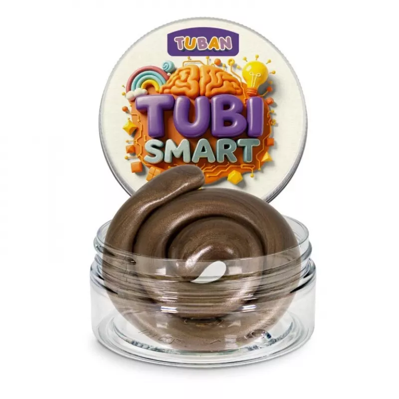 Modelino molis TUBAN TUBI SMART – UPS! 50 g, rudas, vaikams, 95×35×165 mm