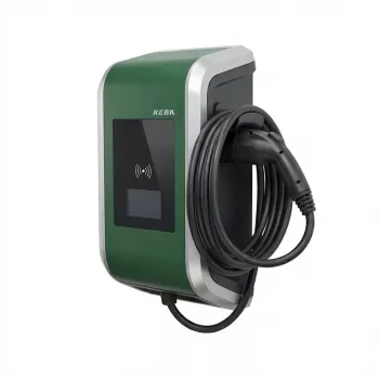 Keba Wallbox KeContact P30 c-series EN Type2 6m kabelis 22kW-RFID-MID - Žalia