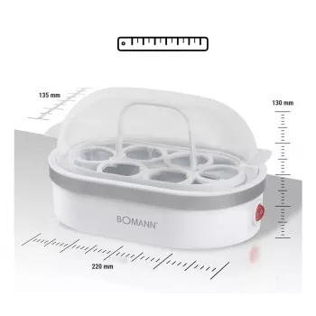 Kiaušinių virimo aparatas Bomann EK 5022 CB 6 vnt. 400 W sidabrinis permatomas baltas
