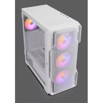 Nanoxia DS-9ARGB-W - Midi bokštas - Baltas - ATX - EATX - micro ATX - Mini-ITX - Plastikas - Plienas - Grūdintas stiklas - Žaidimams (DS-9ARGB-W)