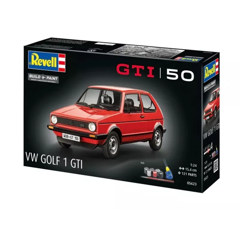 Plastikinis modelis automobilio REVELL VW Golf1 GTI 50 metų 1:24 masteliu
