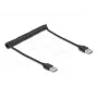 Susukamas laidas DeLOCK EASY-USB 2.0 Type-A vyriškas į Type-A vyrišką 0,5 m iki 0,8 m juodas