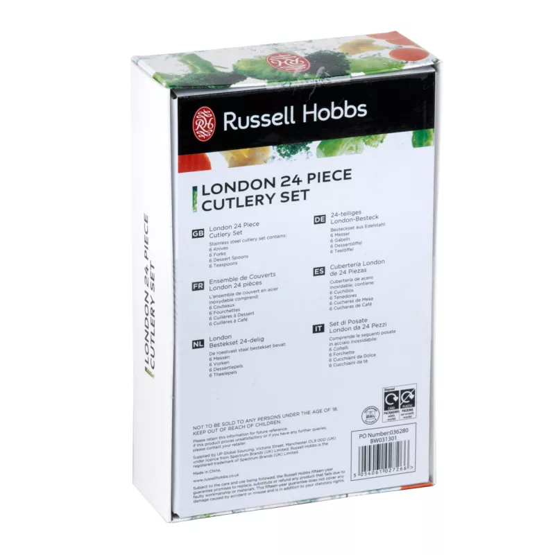 Stalo įrankių rinkinys Russell Hobbs BW031302EU7 – 24 vnt., nerūdijantis plienas