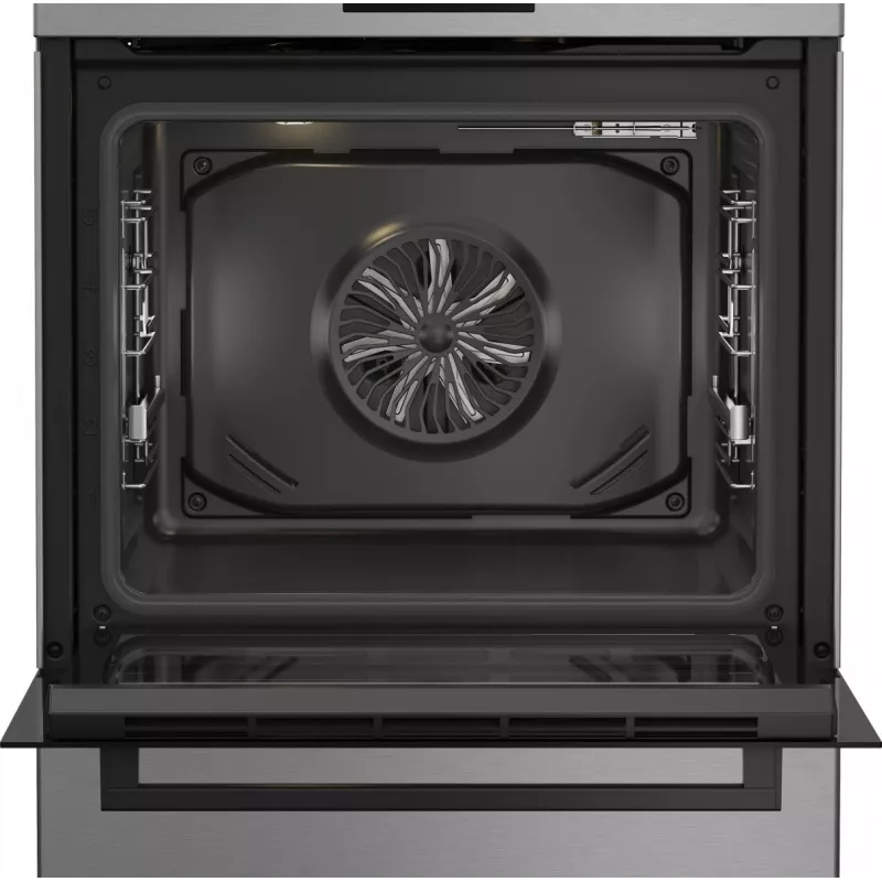 Dujinė-elektrinė viryklė BEKO FBM62330GXTN 60 cm, 4 degiklių dujinė kaitlentė, 72 L elektrinė orkaitė, energijos klasė A